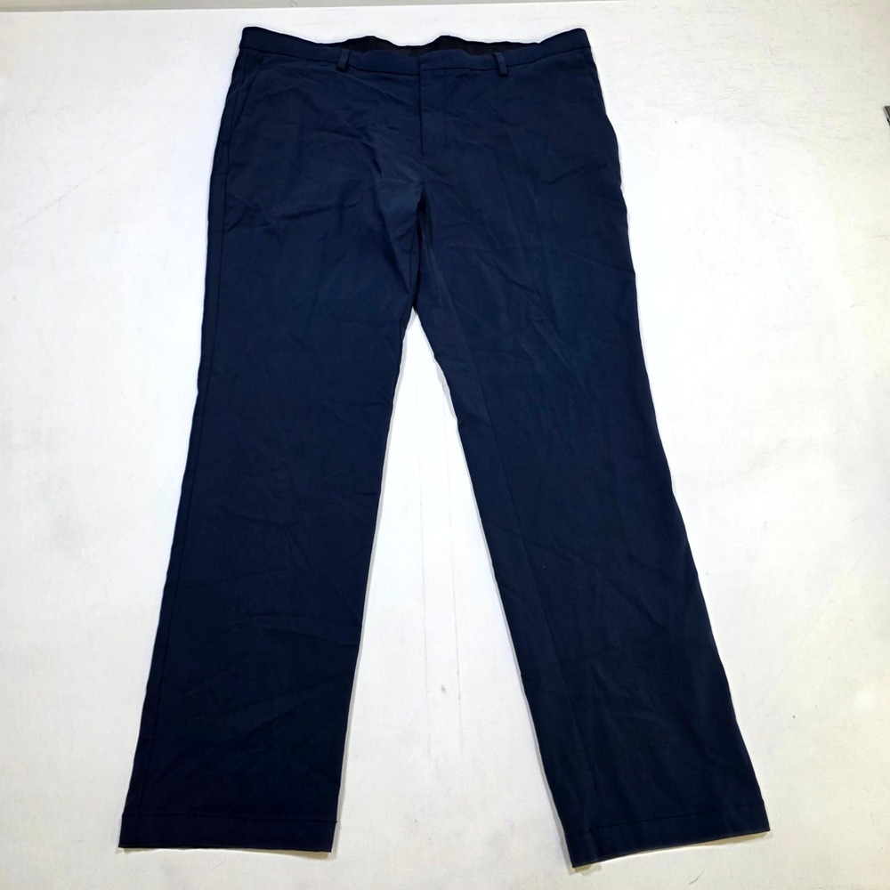 Kenneth Cole Dress Pants Mens 42x32 Navy Blue Awearness Slim Fit Trousers 8513
